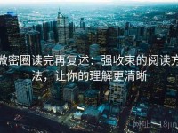 微密圈读完再复述：强收束的阅读方法，让你的理解更清晰