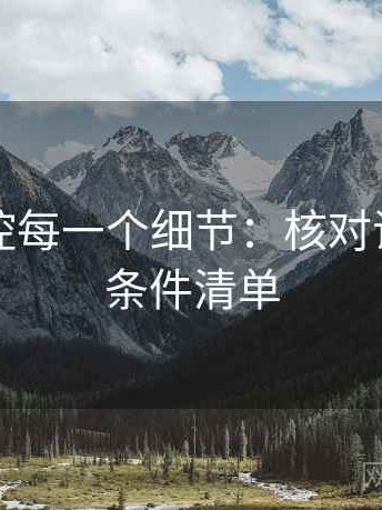 精准把控每一个细节：核对证据链与条件清单