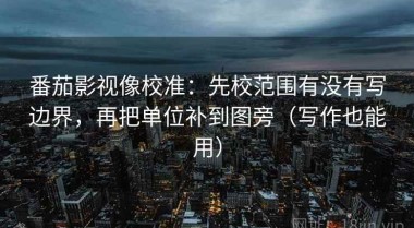 番茄影视像校准：先校范围有没有写边界，再把单位补到图旁（写作也能用）